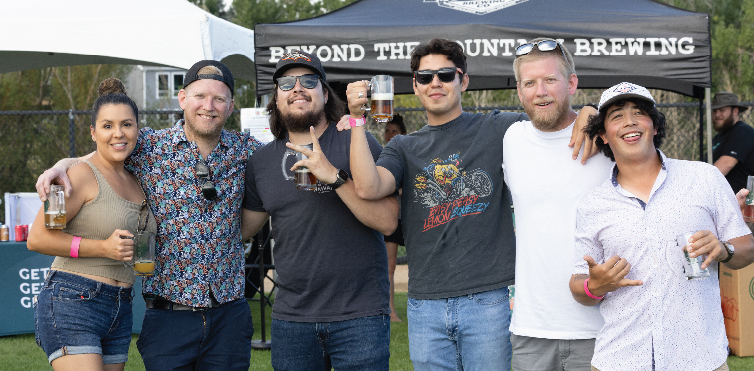 Group of friends vibing and enjoying the beer fest.