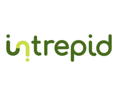 Green Intrepid Fiber logo on white background