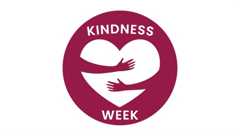 Kindness Week logo featuring a hear with hands.