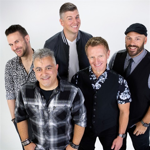 FACE Vocal Band posing on a white background.